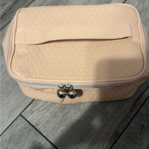 Lancome Peach Quilted Cosmetic Bag